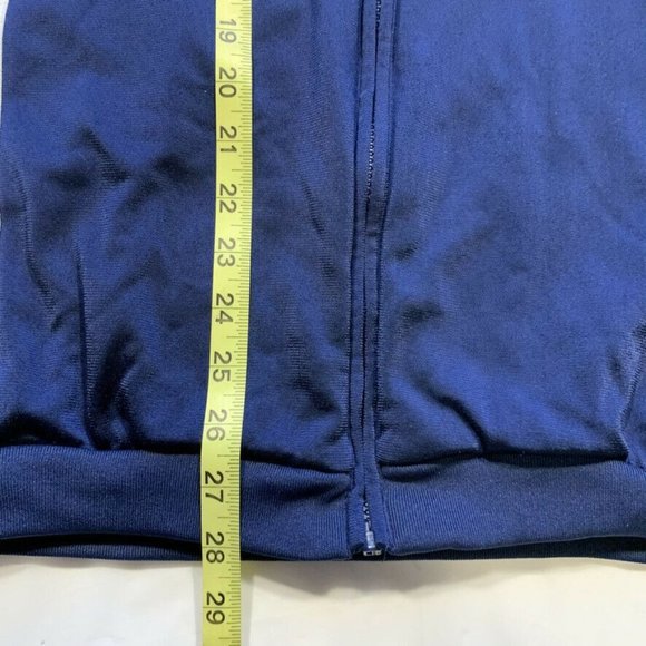 Adidas Full Zip Tracksuit Jacket Three Stripes Logo Golf Athleisure Mock‎ Neck L - Picture 11 of 12